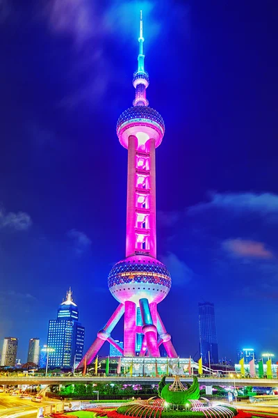 Oriental Pearl Tower at the nighttime.Shanghai.
