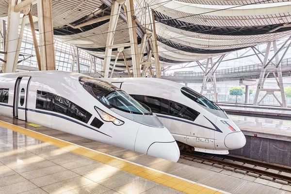 BEIJING, CHINA- MAY 23, 2015: High speed train at the railways s