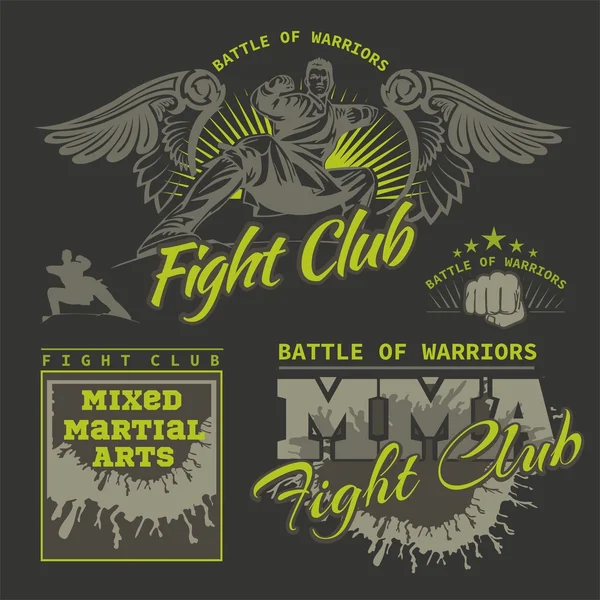 MMA Labels -  Vector Mixed Martial Arts Design.