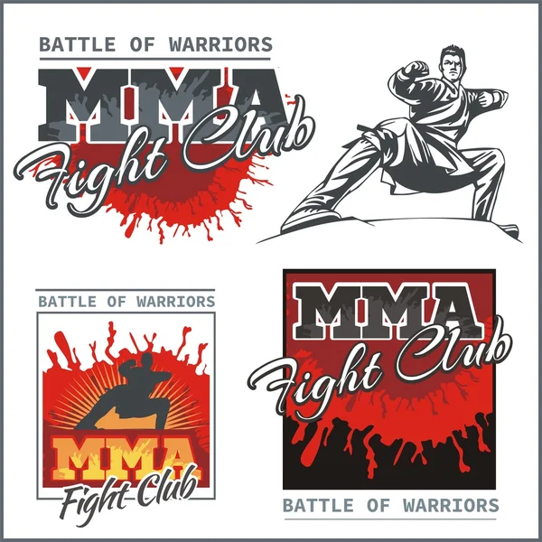 MMA Labels -  Vector Mixed Martial Arts Design.