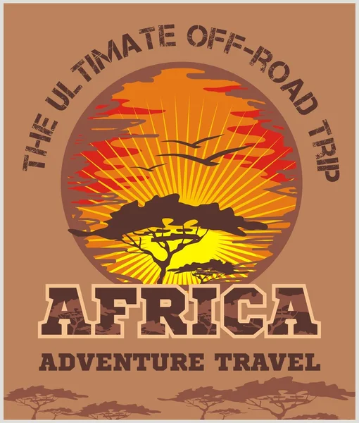 Travel Africa - extreme off-road vector emblem.