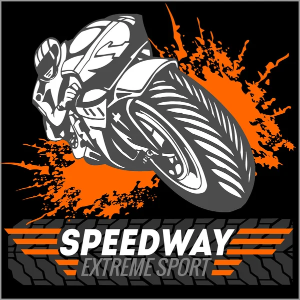 Motorcycle - extreme sport. Vector Emblem.