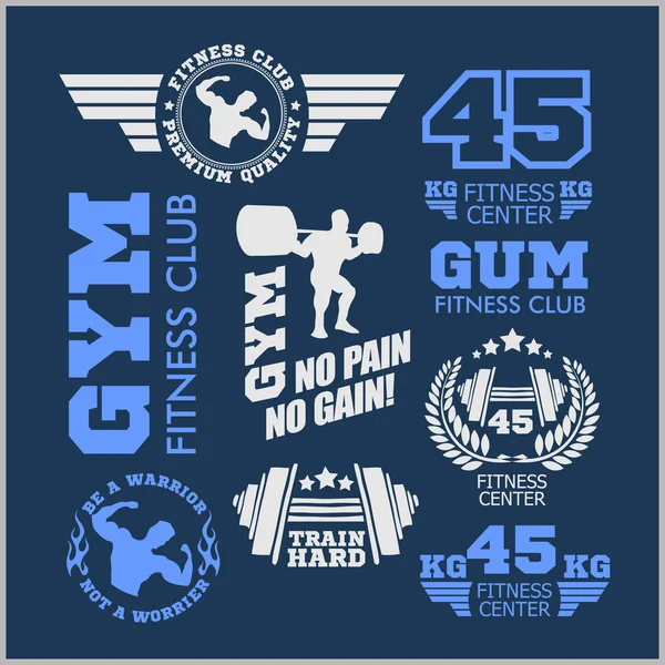 Set of sports and fitness logo. Gym logotypes. Athletic labels  badges.