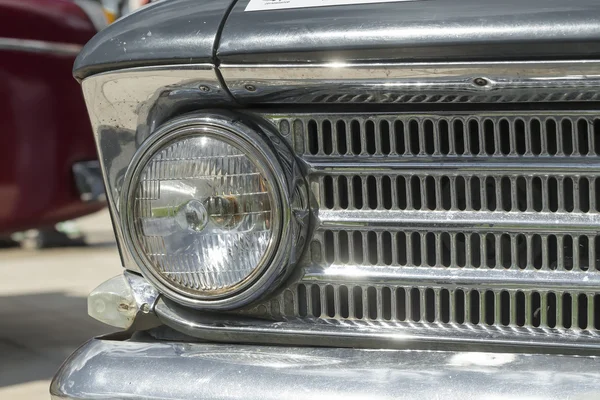 Headlight and radiator front view  retro car