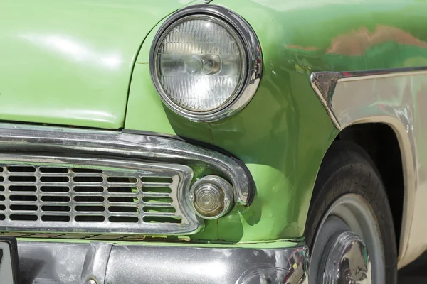 Headlight and radiator front view  retro car