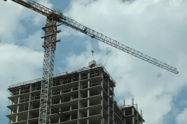 Construction of concrete apartment building