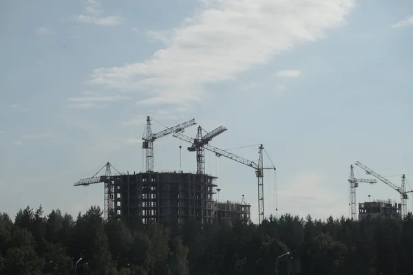 Construction of concrete apartment building