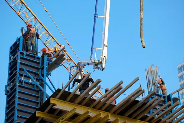 Workers working on construction site