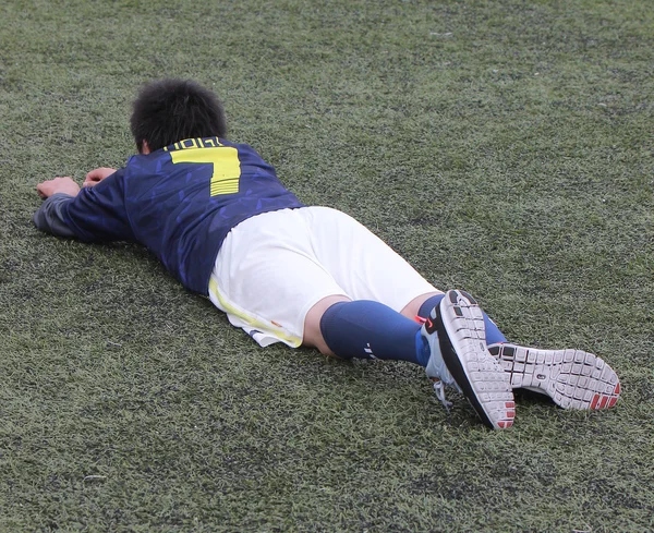 A friendly football match between sports journalists of Japan and Belarus. Minsk, September 2013