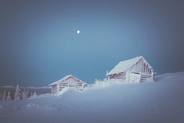 Winter morning in a mountain village