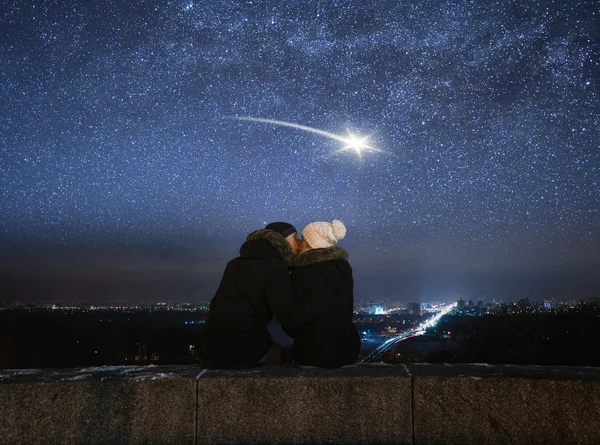 Loving couple kissing