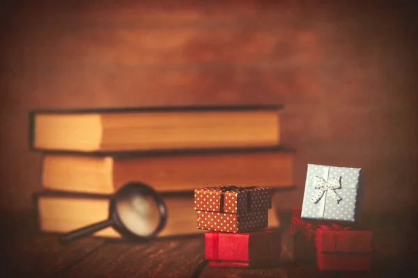 Books with loupe and gift box