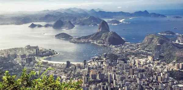 A view on Sugar Loaf, from Corcovado mountain in Rio de Janeiro