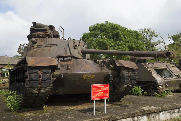 American tank M-48 in the exposition of military equipment. Hue, Vietnam