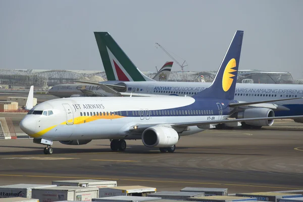 Boeing 737 Next Gen (VT-JBK) Jet Airways taxiing out. The Airport of Abu Dhabi