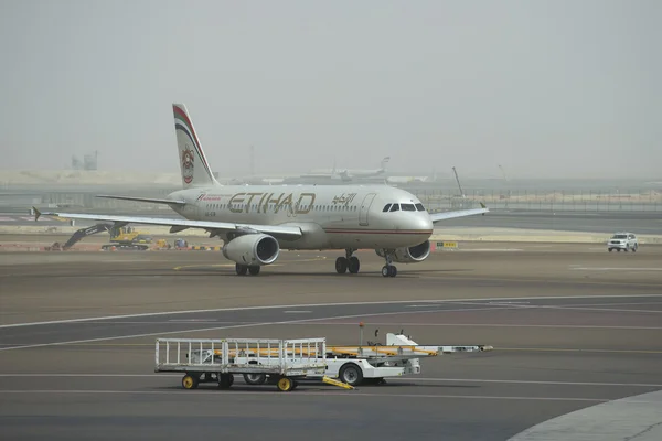 Airbus A320-232 (A6-EIR) company Etihad Airways after landing at the airport in Abu Dhabi