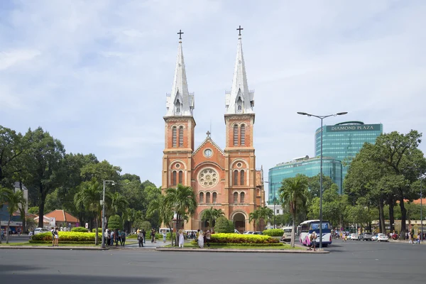 The Cathedral Notre Dame De Saigon on the town square. Ho Chi Minh City, Vietnam