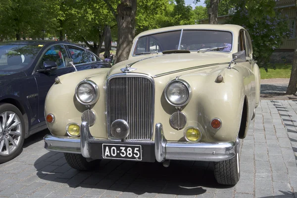 Jaguar Mark IX, front view closeup. A meeting of holders of cars \