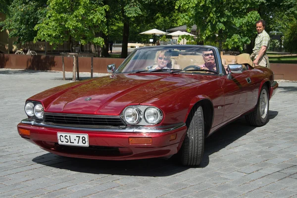 Cherry Jaguar XJ-S (XJS) - member of the gathering of the owners of the car brand Jaguar. Turku, Finland