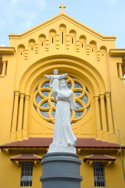 The sculpture of the Madonna and Child at the Catholic Church Cua Bac Catholic Church. Hanoi, Vietnam