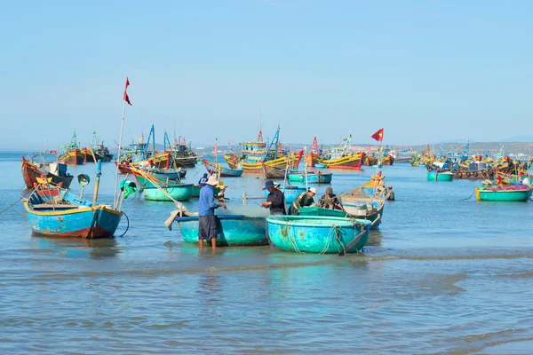 Fishermen are preparing to go to sea to fish in the Fishing harbour of Mui Ne. Vietnam