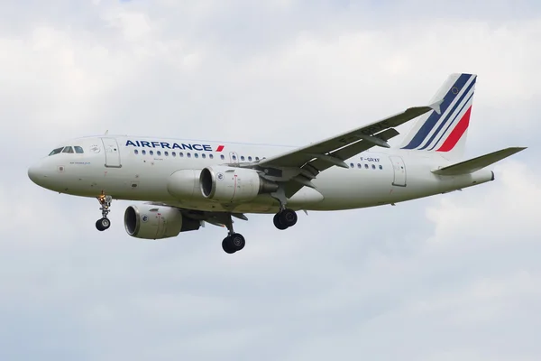 Airbus A319-111 (F-GRXF) of Air France airline in the sky before landing in Pulkovo airport