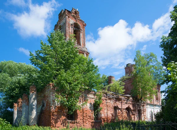 The ruins of the old Church of the Resurrection (1799) in the village Ogarkova. Yaroslavl region, Russia
