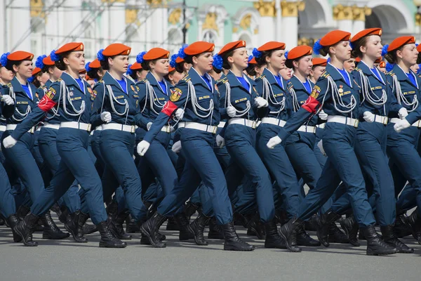 Cadets of Academy of the Ministry of emergency situations in rehearsal of parade