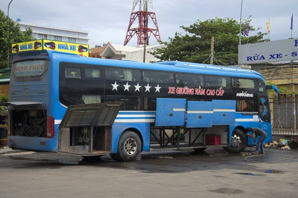 Preparation of a long-distance bus to the flight. Vung Tau, Vietnam