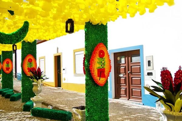 Decorated street, traditional party, Redondo village