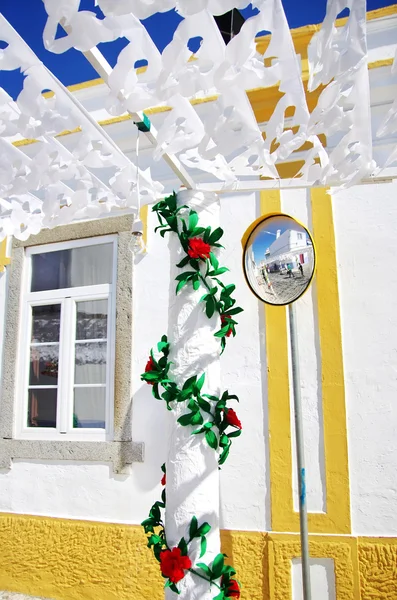 Decorated street, traditional party, Redondo village