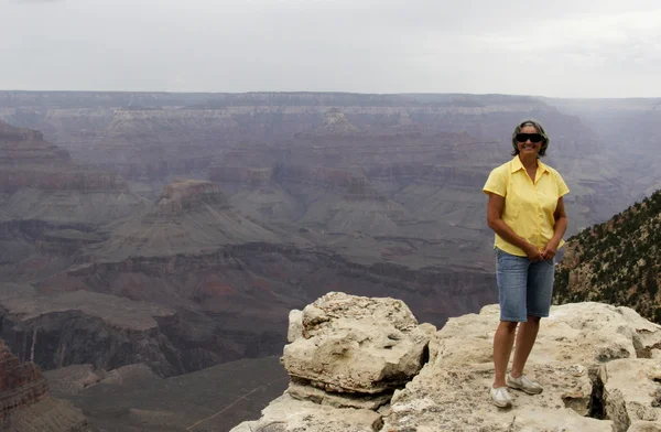 American tourist at the Grand Canyon