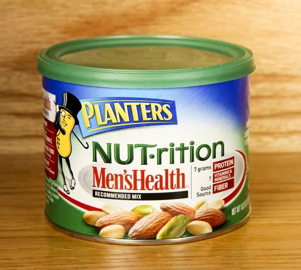 Can of Planter Men\'s Health Nuts mix