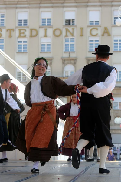 Members of folk group Casamazzagno, Gruppo folklore and Legare from Italy during the 48th International Folklore Festival in center of Zagreb