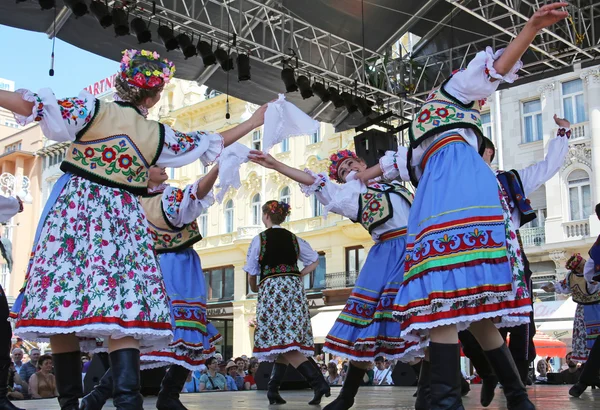 Members of folk group Edmonton (Alberta), Ukrainian dancers Viter from Canada during the 48th International Folklore Festival in center of Zagreb