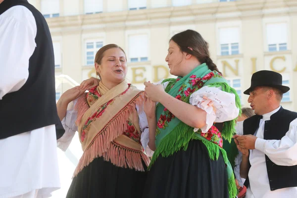 Members of folk groups from Sveta Marija, Croatia during the 48th International Folklore Festival in center of Zagreb