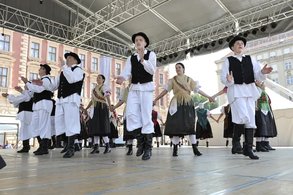 Members of folk group Selacka Sloga from Nedelisce, Croatia during the 48th International Folklore Festival in Zagreb