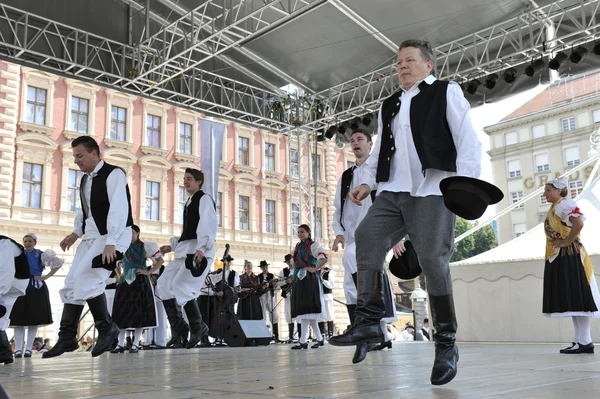 Members of folk groups Zvon from Mala Subotica, Croatia during the 48th International Folklore Festival in Zagreb