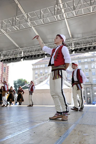 Members of folk group Albanian Culture Society Jahi Hasani from Cegrane, Macedonia during the 48th International Folklore Festival in Zagreb