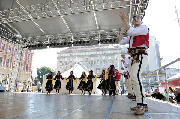 Members of folk group Albanian Culture Society Jahi Hasani from Cegrane, Macedonia during the 48th International Folklore Festival in Zagreb