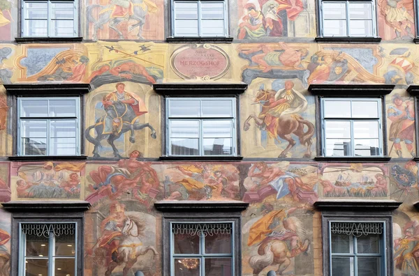 Baroque facade painting at the Grazer Herrengasse in Graz in Austria