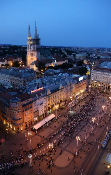 ZAGREB, CROATIA - MAY 31, 2015: Procession through the streets of the city for a day Our Lady of the Kamenita vrata, patroness of Zagreb, led by Cardinal George Pell and Cardinal Josip Bozanic.