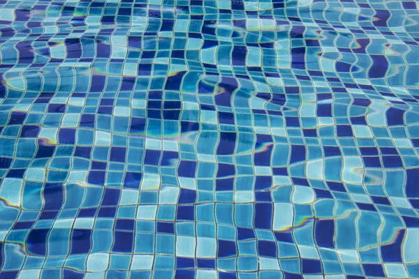 Pool water surface ripples with checkered blue floor background
