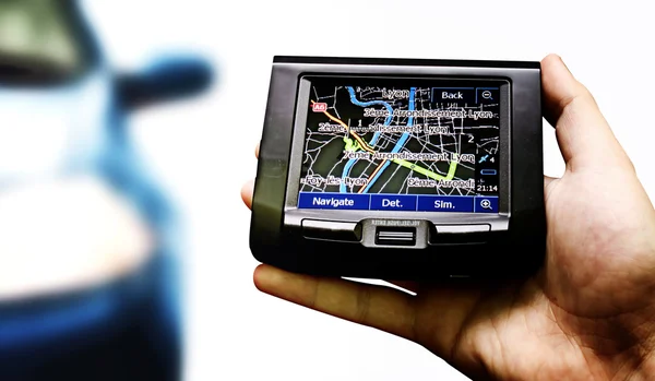 Gps in a man hand.