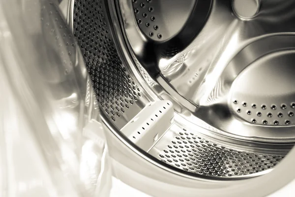 Close up photo of a new washing machine