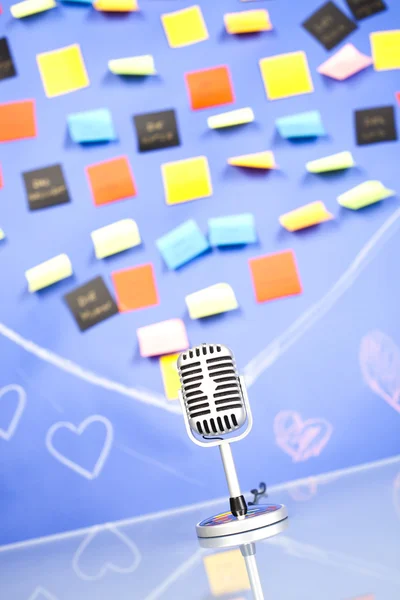 Microphone with colorful stickers