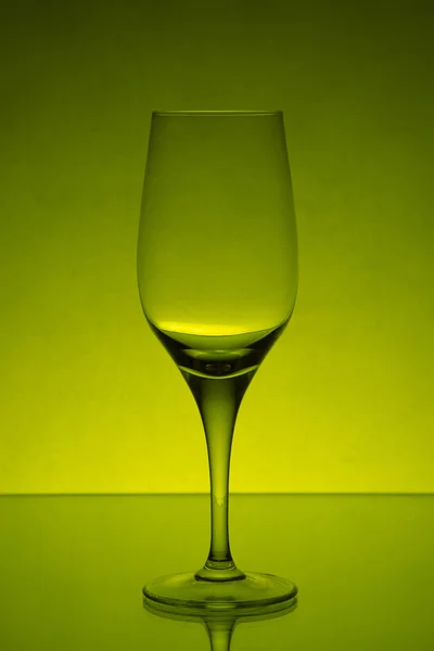 Empty wine glass studio light green shot 6