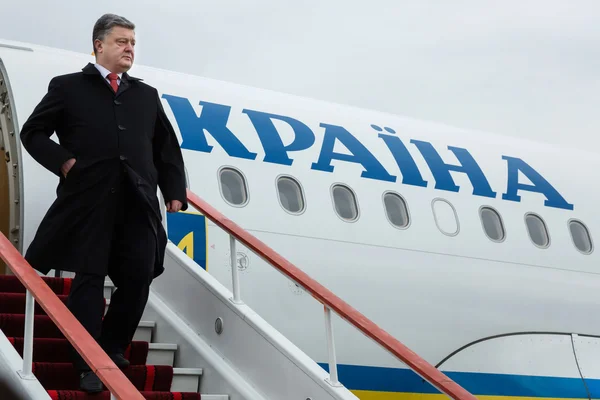 President of Ukraine Petro Poroshenko on board the presidential