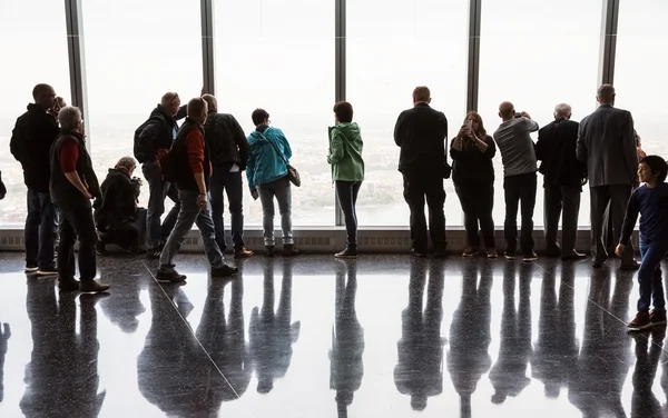 People in One World Observatory in New York City