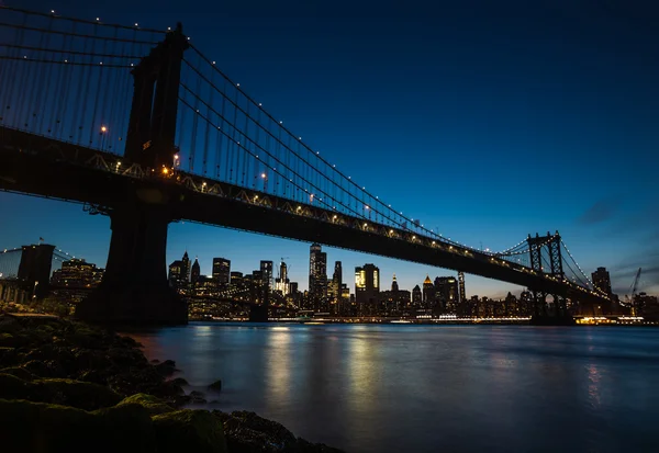 Manhattan Bridge At Night